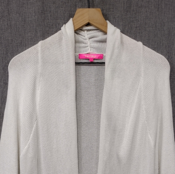 Lilly Pulitzer Tatum Cardigan Women's L White Minimalist Retro Casual Comfy - Picture 5 of 12